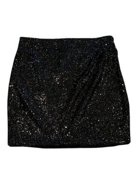Express Women’s Size L High Rise Mini Skirt Sequin Black NWT